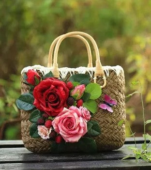 Floral Straw Bag