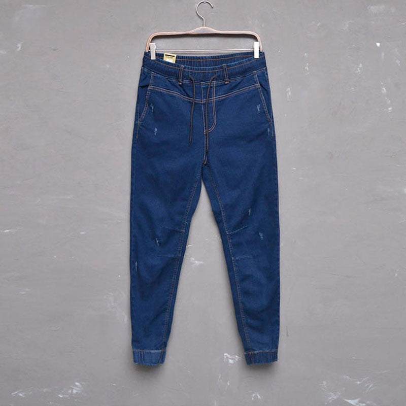 Fashion denim feet elastic pants