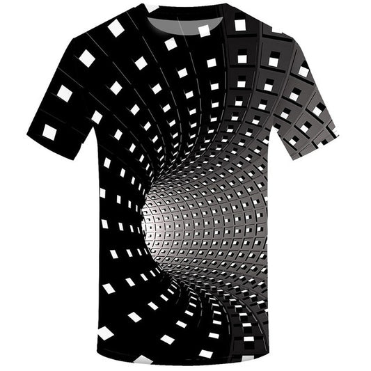 3D swirl print T-shirt