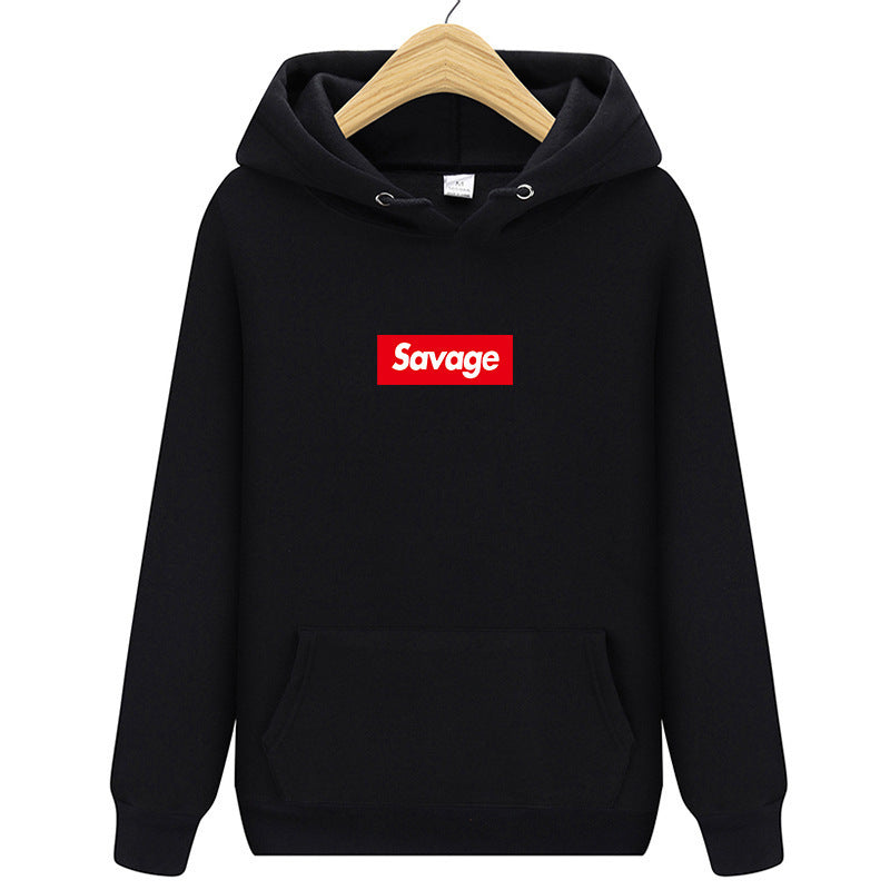 Alphabet Savage Print Men's Hip Hop Hoodie