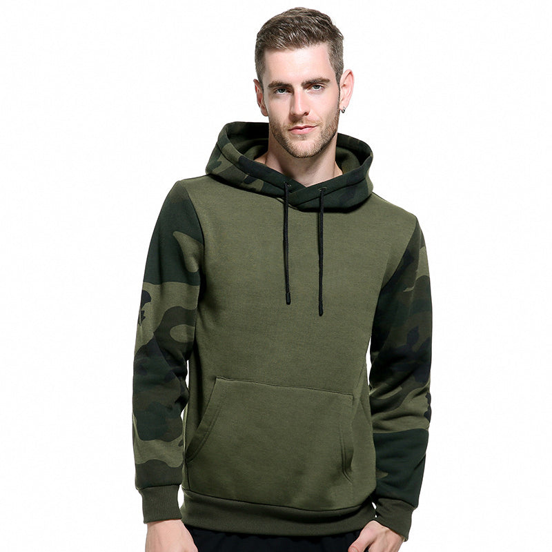 Loose Camouflage Hooded Pullover Men's Sweater