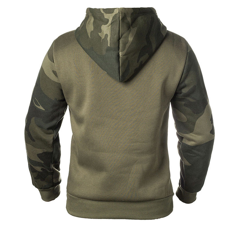 Loose Camouflage Hooded Pullover Men's Sweater