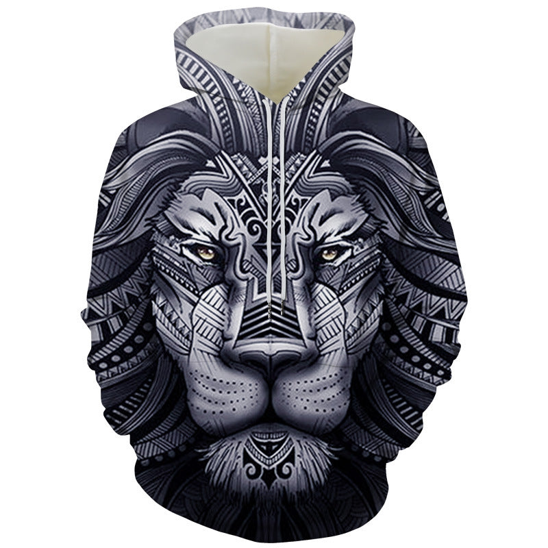 Fashion Digital Print Lion Hooded sweatshirt