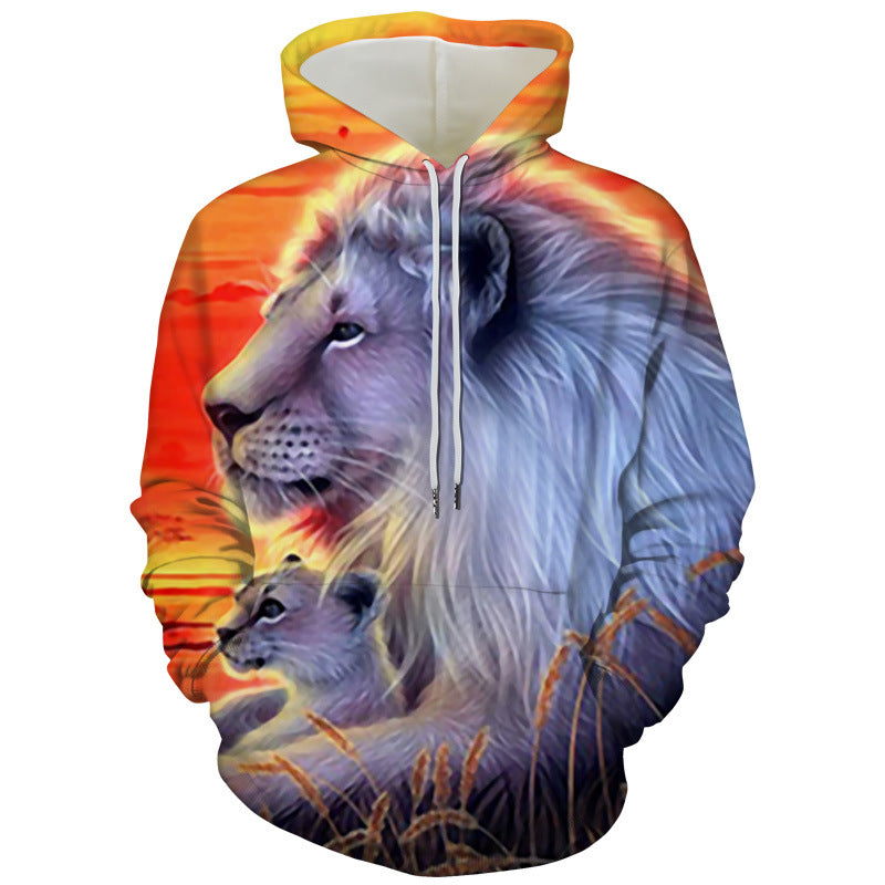 Fashion Digital Print Lion Hooded sweatshirt