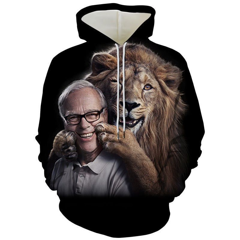 Fashion Digital Print Lion Hooded sweatshirt