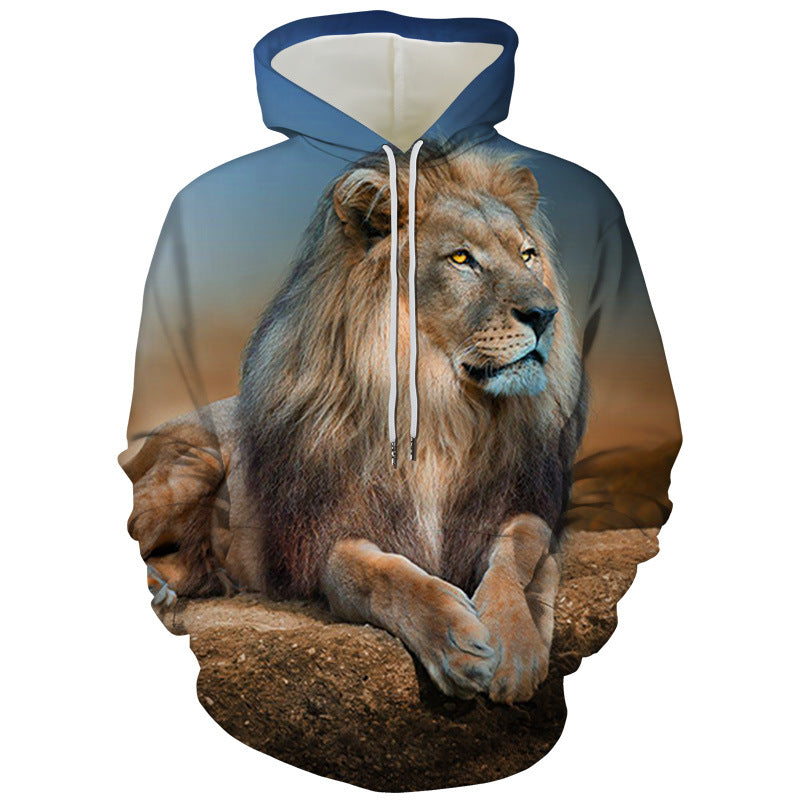 Fashion Digital Print Lion Hooded sweatshirt