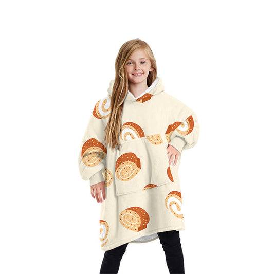 One-Size Flocking Cotton Fleece Wearable Blanket Home Service