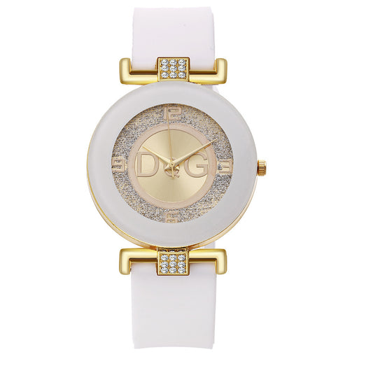 New Fashion Women'S Watch Diamond-Studded Fashion Silicone Watch