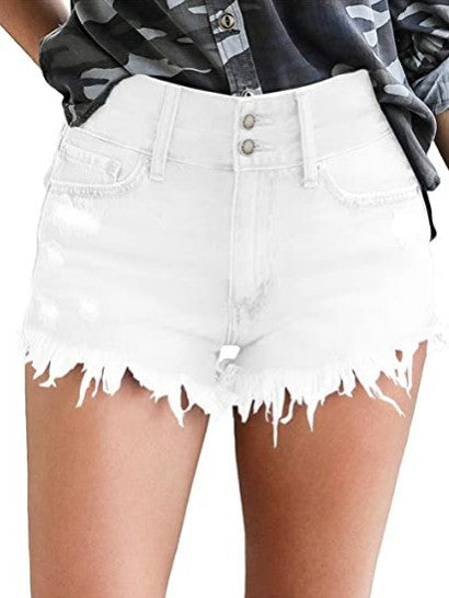 Sexy Shorts With Ripped Tassels And Ankle Buckles