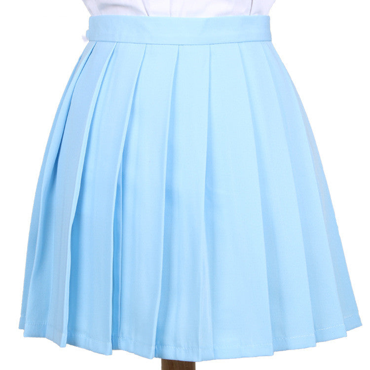 Japanese Pleated Skirt Macaron Solid Color Skirt