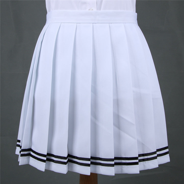 Japanese Pleated Skirt Macaron Solid Color Skirt