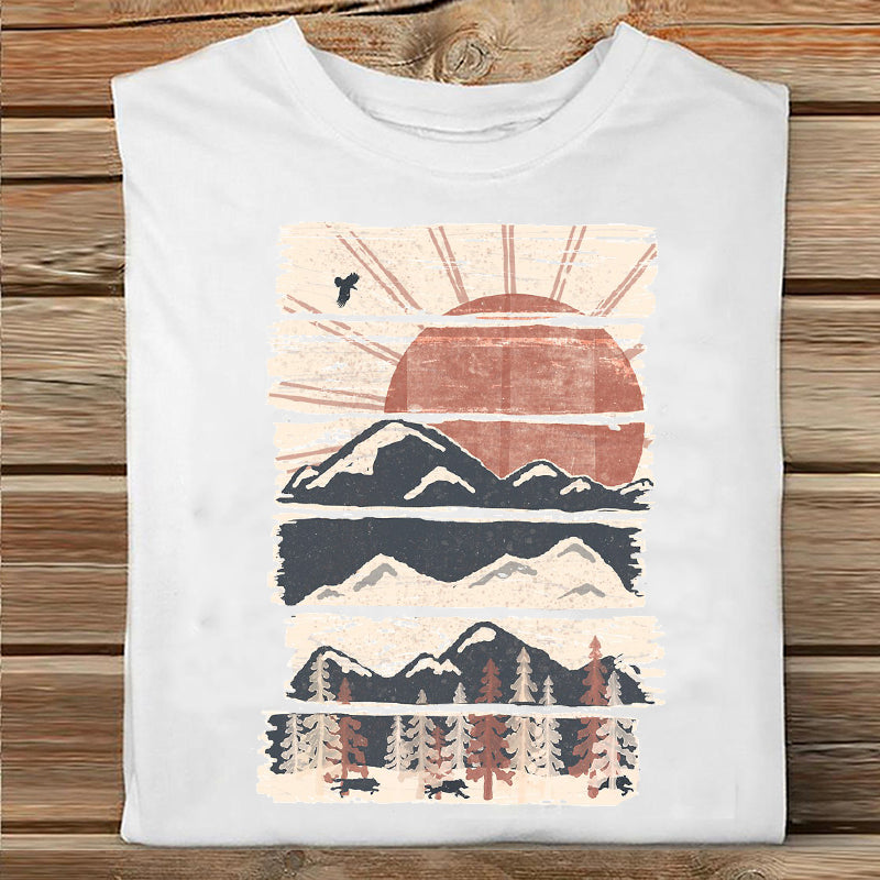 Ladies Summer Fashion Casual Cute Cartoon Print Short Sleeve