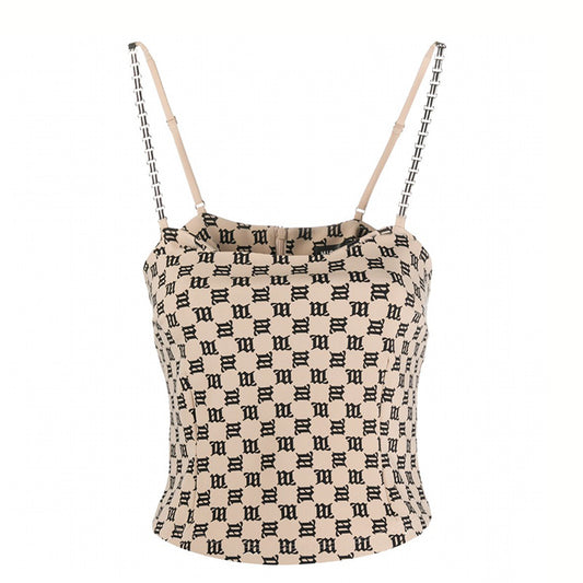 Women's Presbyopia Letter Metal Chain Camisole