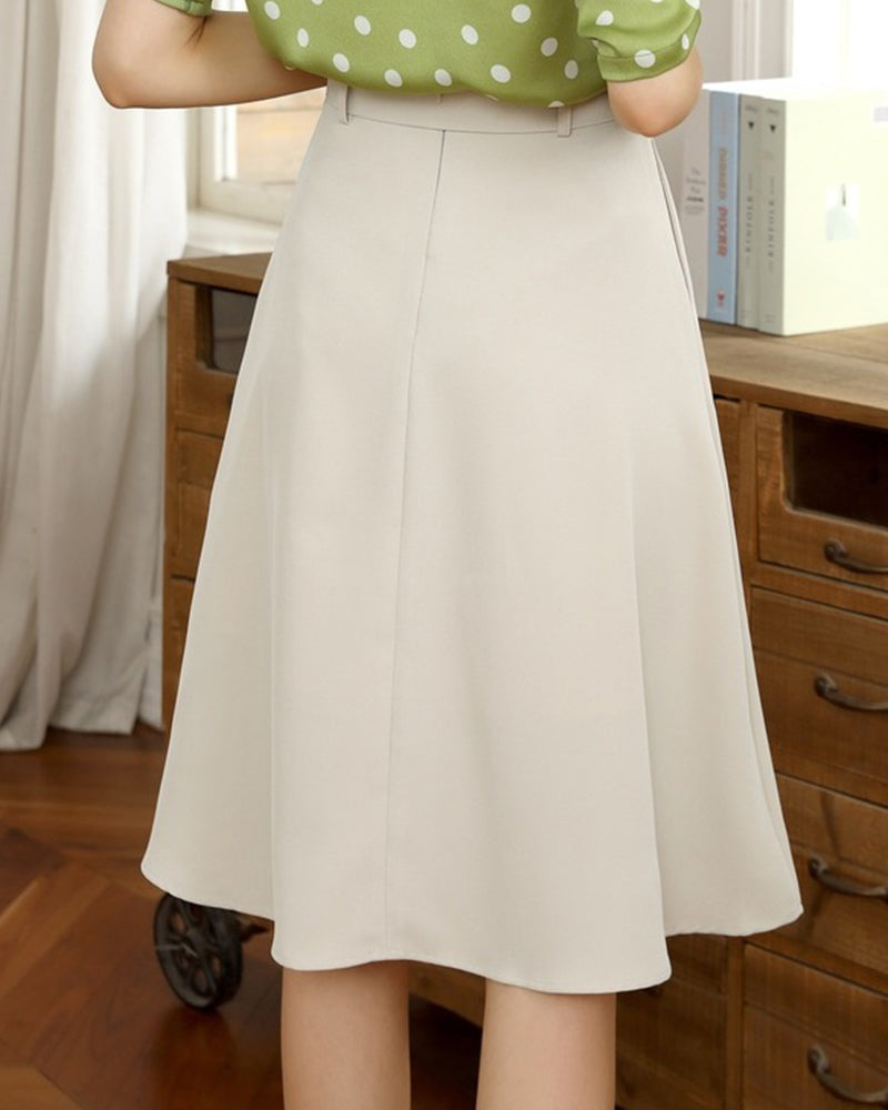 Mermaid Skirt Chiffon Skirt High Waist A-line Mid-length