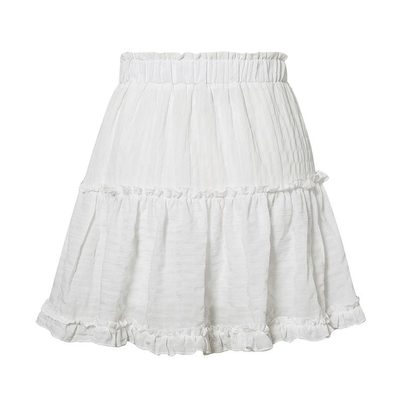 Ruffled Goddess Fan temperament skirt