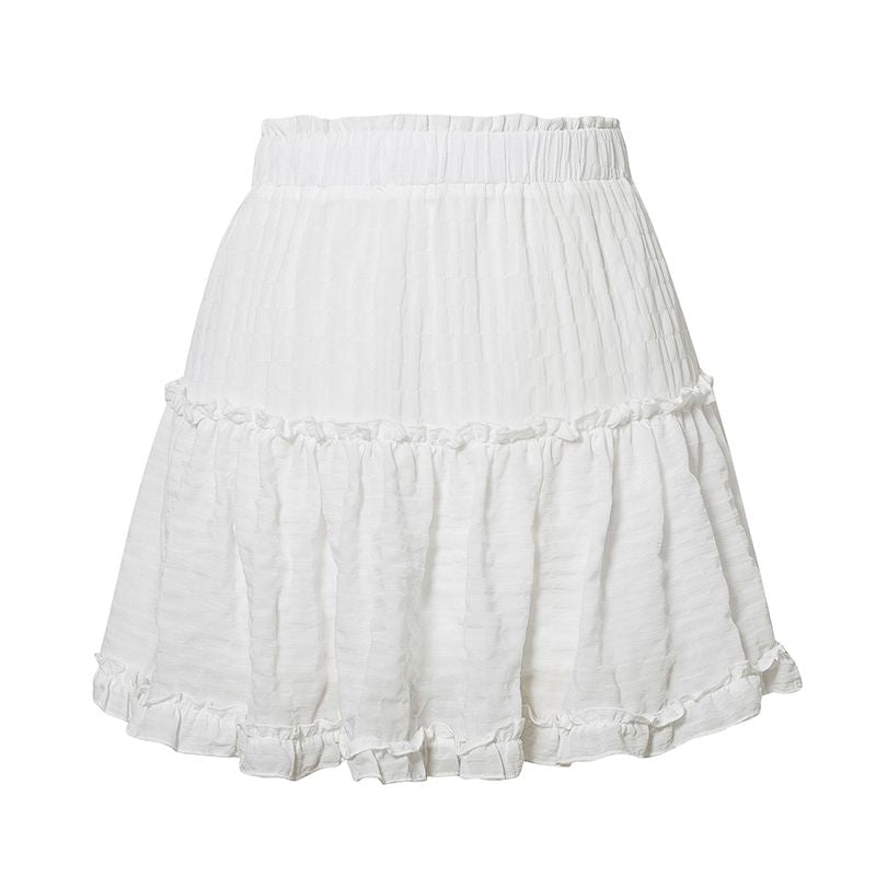 Ruffled Goddess Fan temperament skirt