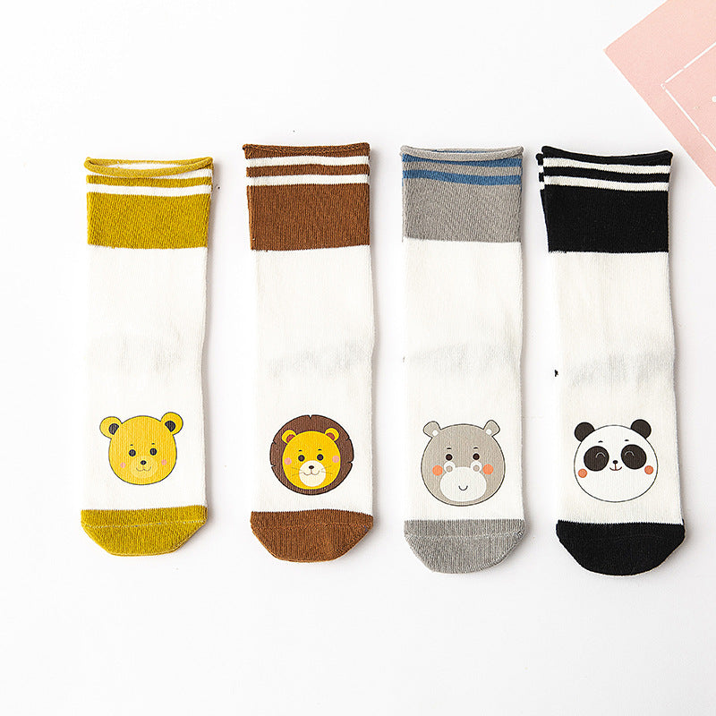 Cartoon heat transfer baby socks