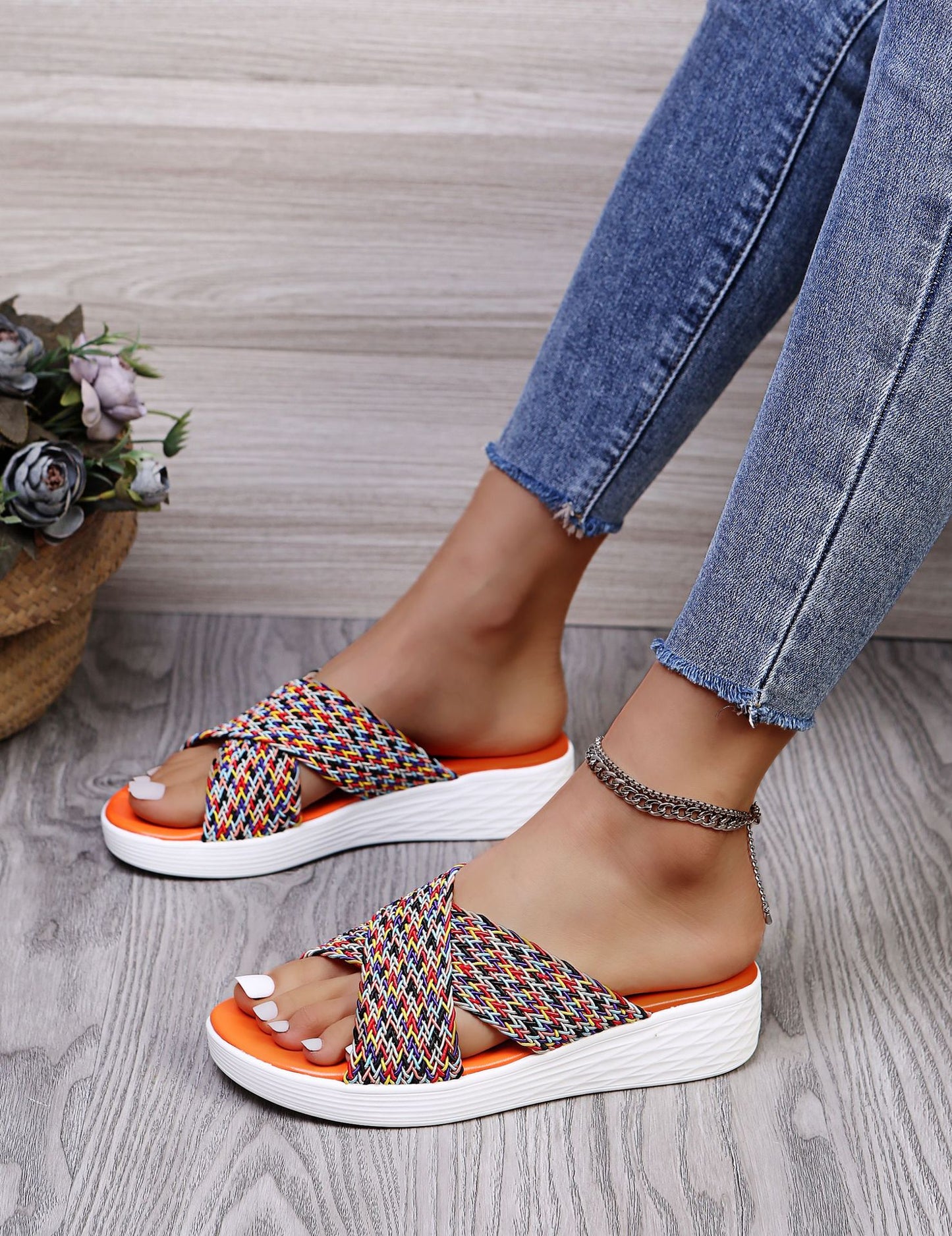 Women's Round Head Platform Sandals And Slippers