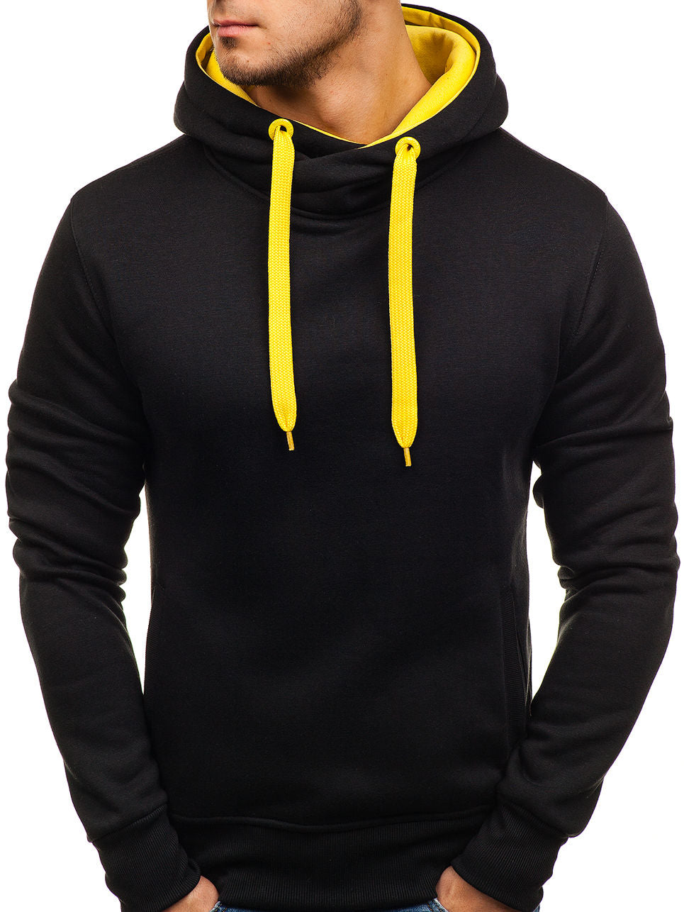 Men's Plus Size Contrast Hoodie Pullover Hood