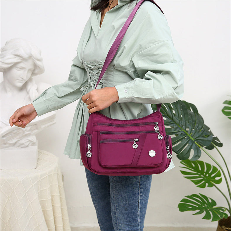 Women Shoulder Bag Multi-pocket Design Waterproof Casual High Capacity Crossbody Bag