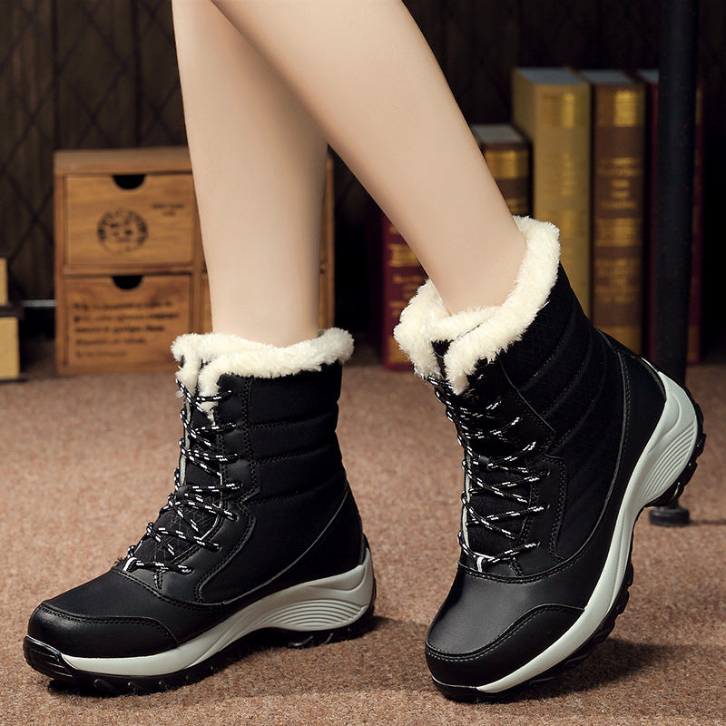 Plus velvet high-top women's shoes waterproof snow boots