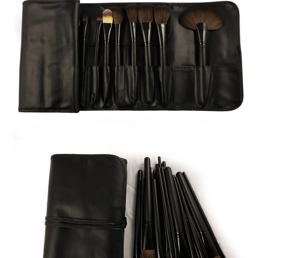 32 black wood color rayon makeup brush professional makeup brush set