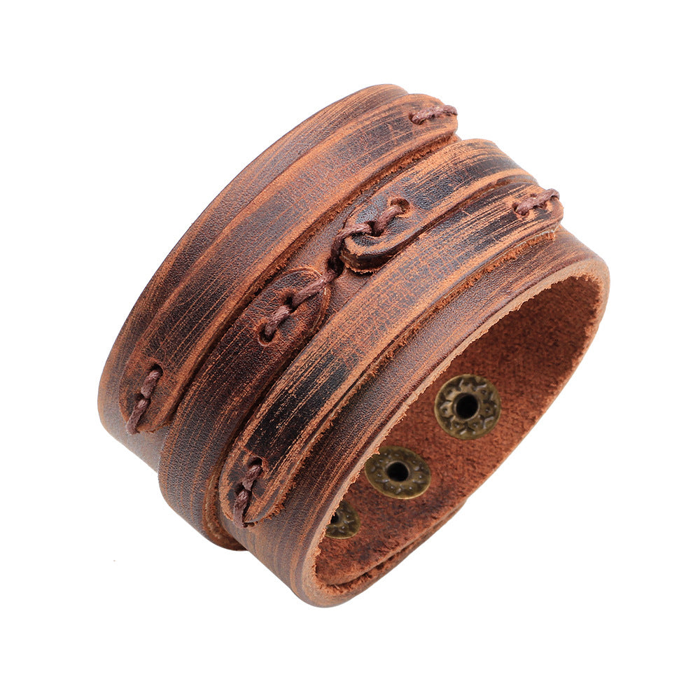 European And American Retro Fashion Leather Bracelet For Men