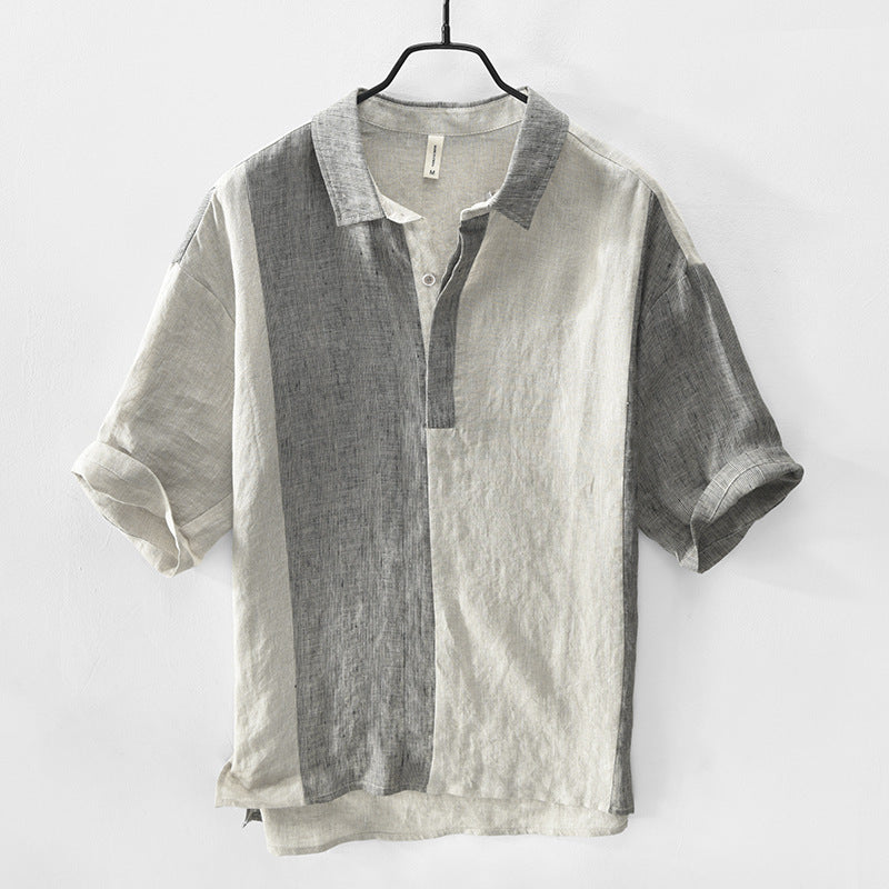 Linen Shirt Men's Short Sleeves