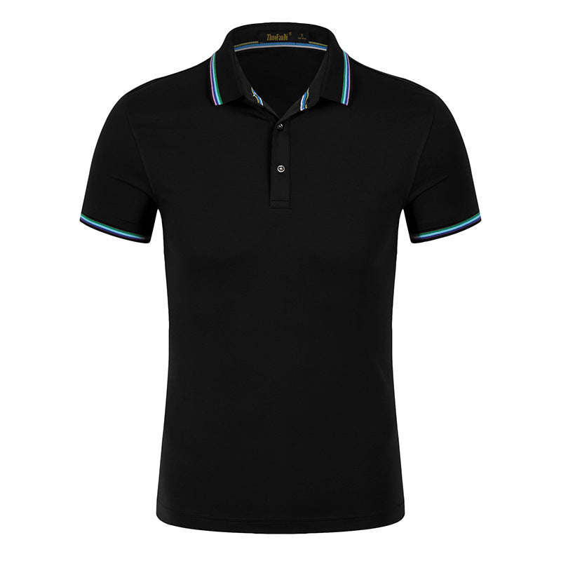 Lapel Ice Porcelain Solid Color Men's Polo Shirt Short Sleeves