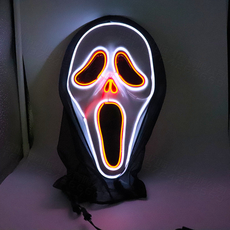 Halloween Scary Skull LED Glowing Screaming Mask