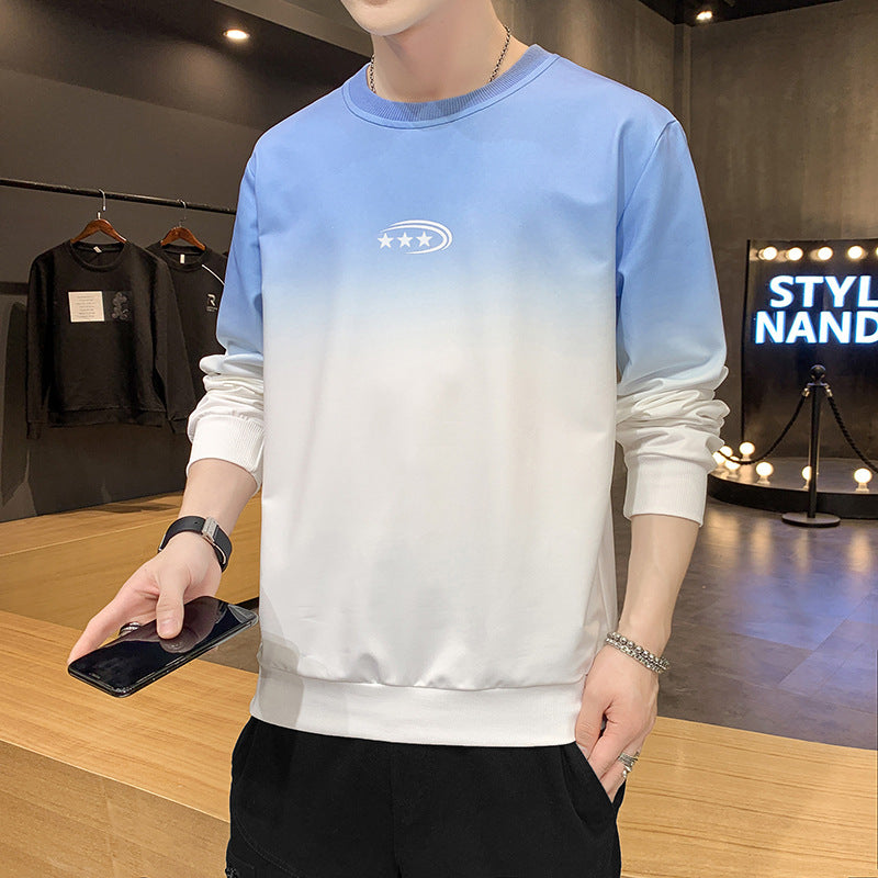 Men's Long Sleeve Gradient Print Sweatshirt