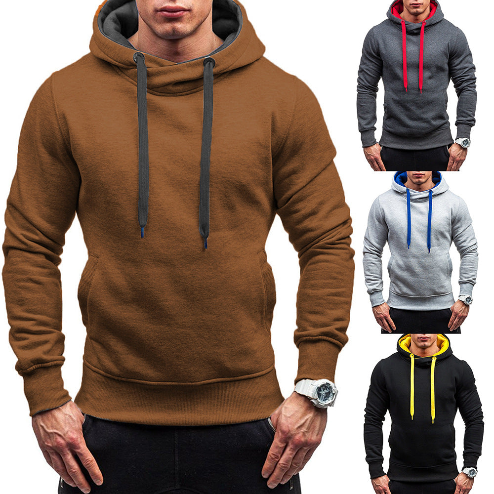 Men's Plus Size Contrast Hoodie Pullover Hood