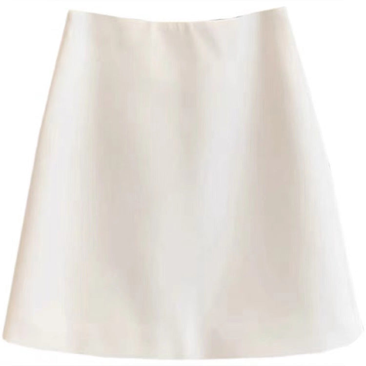 High Praise Return Item, With Worry-free Lazy Bi Collection, Chalk Off-white, Pearly A-line Skirt