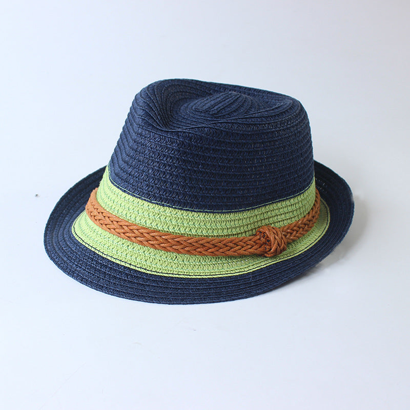 Male Contrasting Color Straw Hat Male Parent-child Straw Hat