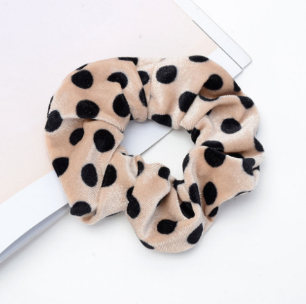 Vintage leopard spotted hair circle fabric hair accessory