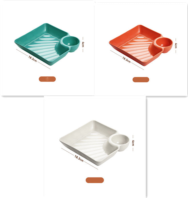 Dumpling Plate With Vinegar Dish Dumpling Plate Dinner Plate Square Plate