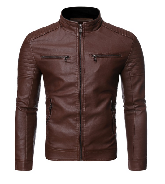 Zip decorative motorcycle jacket