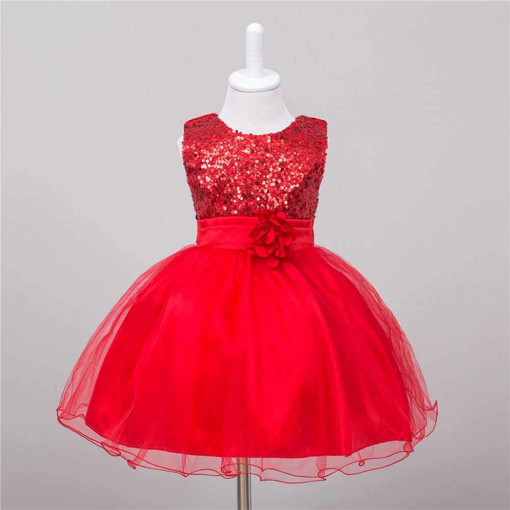 Baby Sequin Dress Flower Girl Wedding Princess Dress