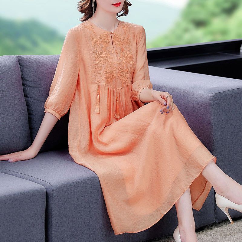 The Dress Is High-end And Western Style In Summer To Cover The Belly And Look Thin