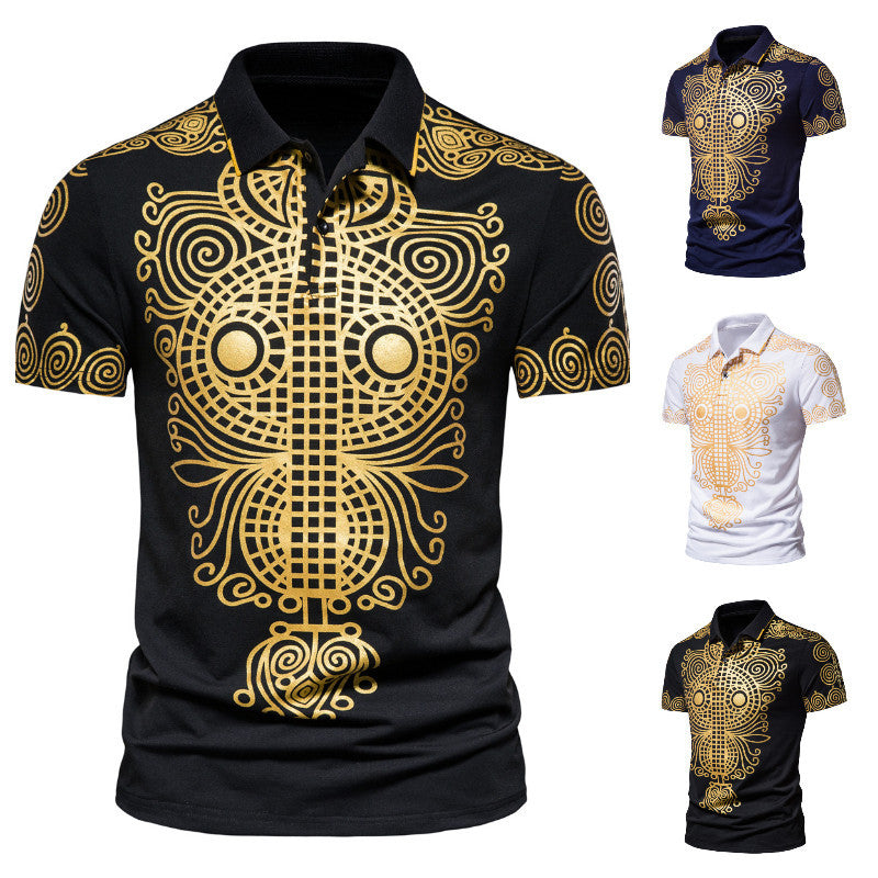 2021 Summer Men Casual Ethnic Short Sleeved