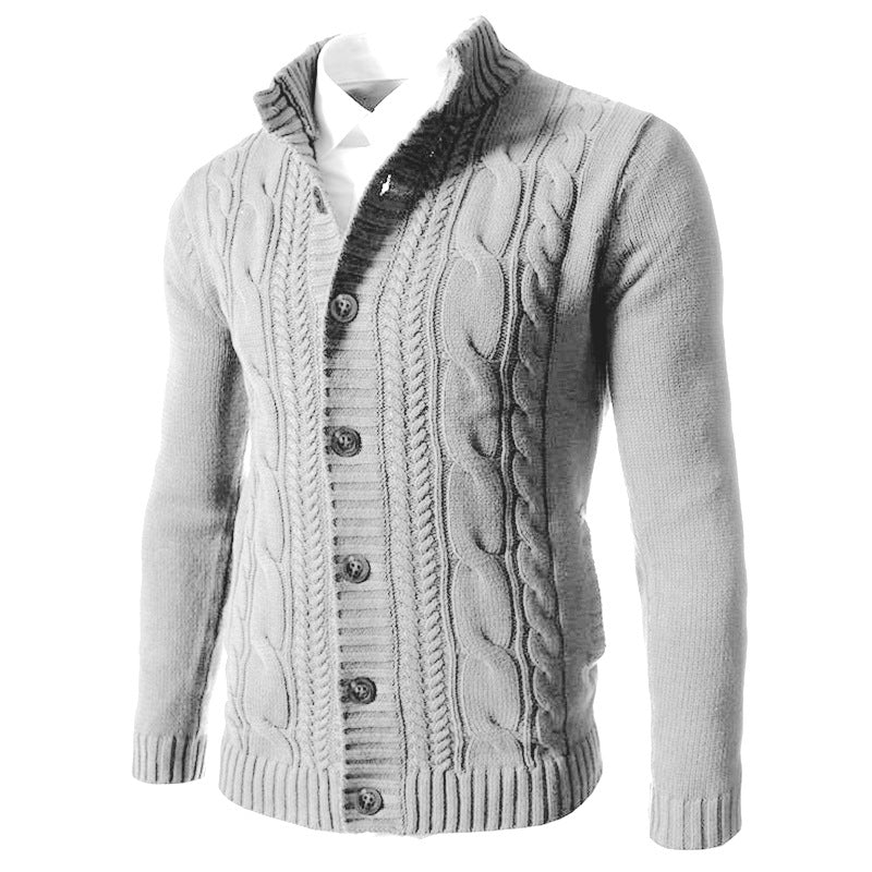 Men's elastic button cardigan sweater top