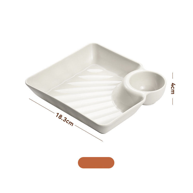 Dumpling Plate With Vinegar Dish Dumpling Plate Dinner Plate Square Plate