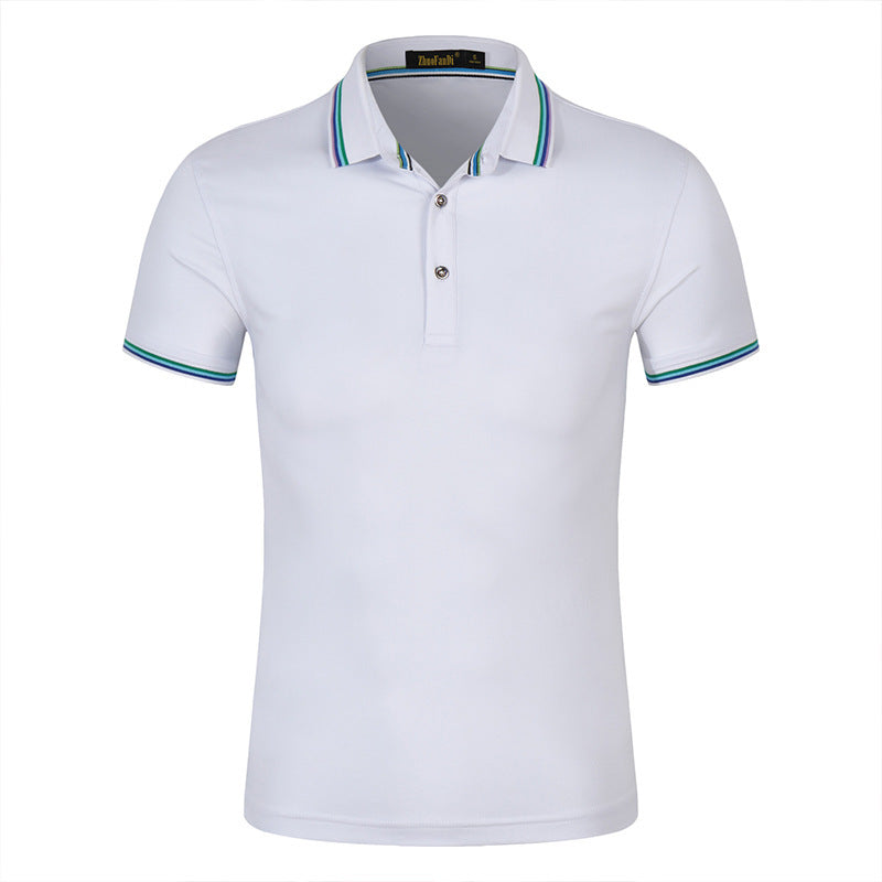 Lapel Ice Porcelain Solid Color Men's Polo Shirt Short Sleeves