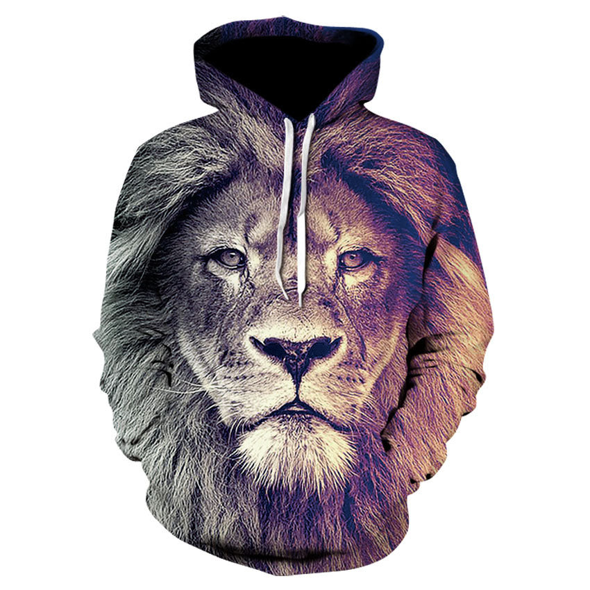 Fashion Digital Print Lion Hooded sweatshirt