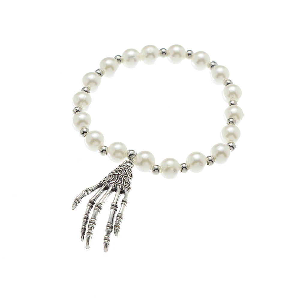 Ghost Claw Pendant Bracelet Pearl Bracelet