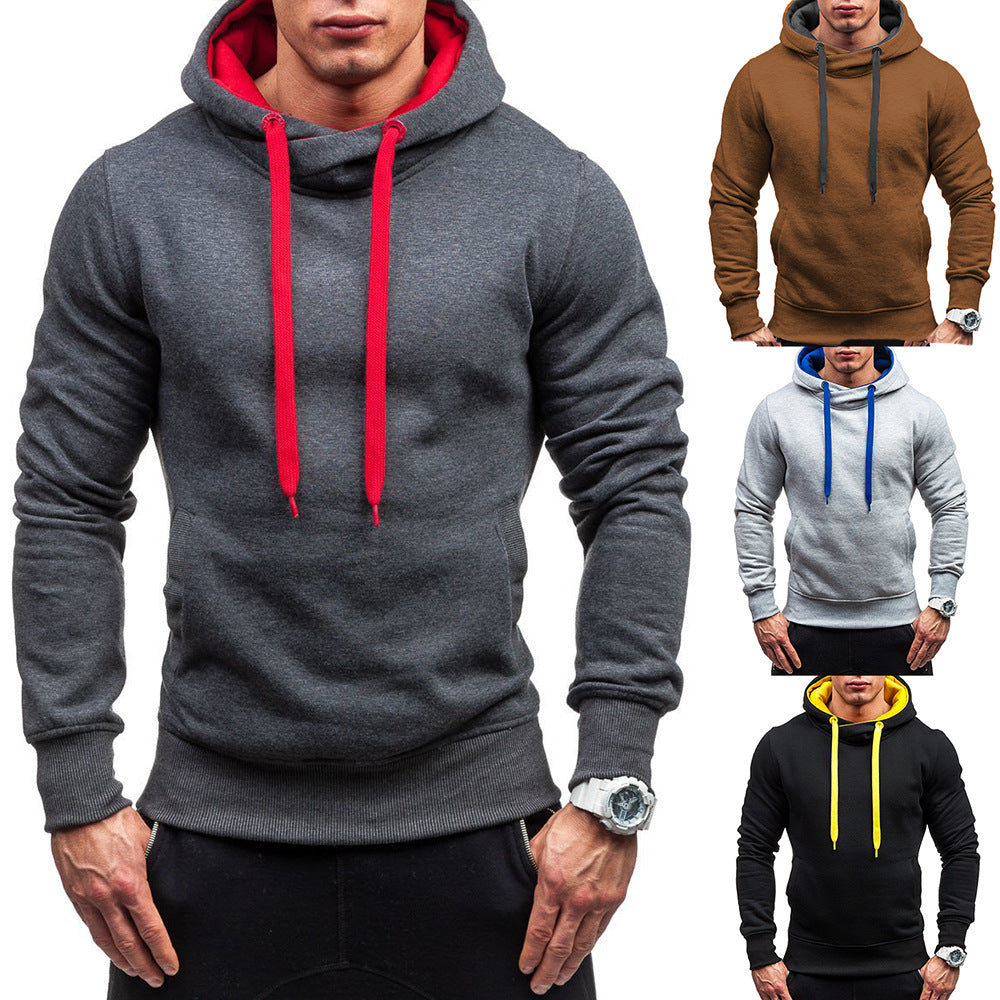 Men's Plus Size Contrast Hoodie Pullover Hood