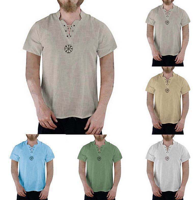 Men's Embroidered Stand Collar Shirt T-shirt