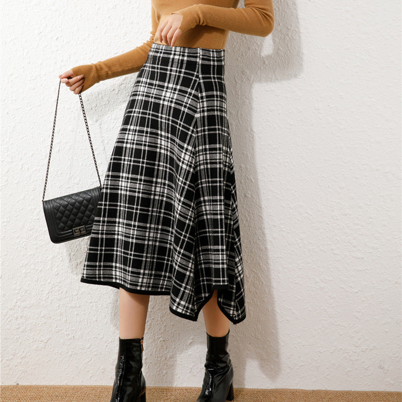 Knitted Skirt Autumn And Winter Mid Length