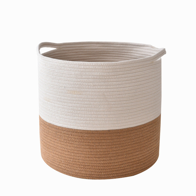 Cotton cord woven storage basket