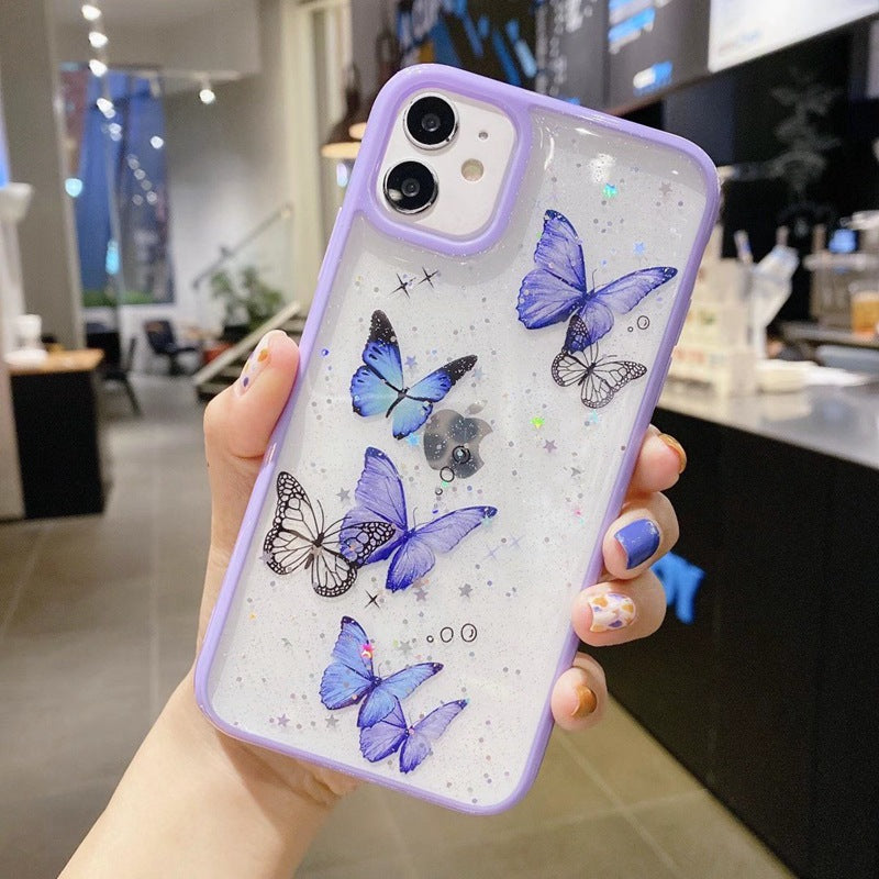 Epoxy Glitter Butterfly Skin-friendly Phone Case